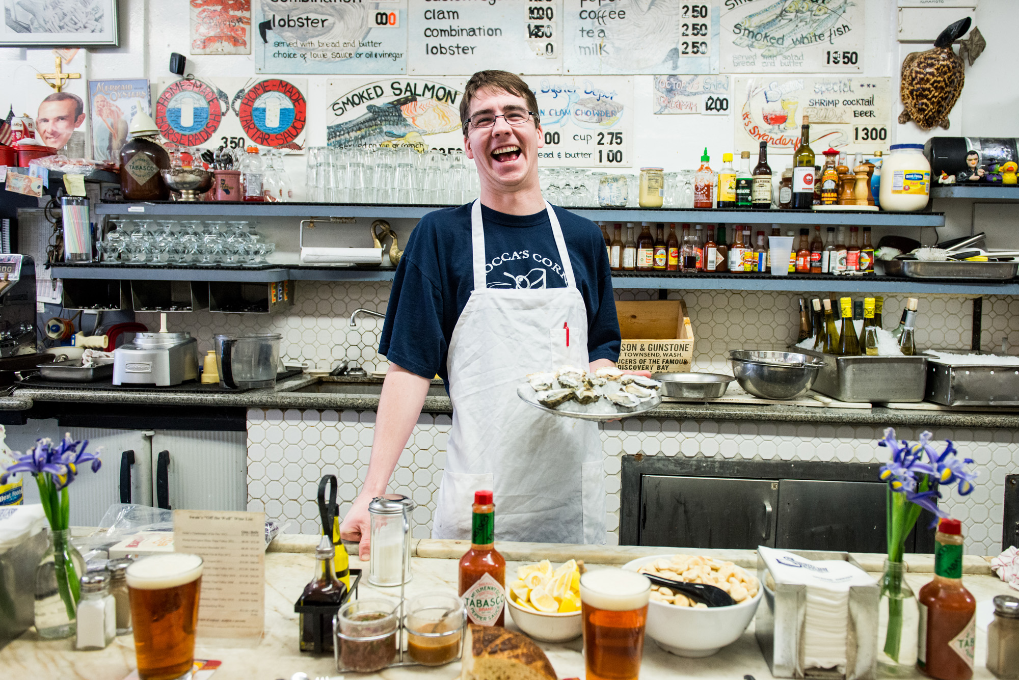 Swan Oyster Depot in San Francisco, CA, photographed for James Beard Foundation's All-American Eats