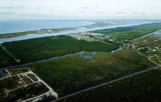 Shell Beach and Fort Proctor, looking east from Florrisant Hwy