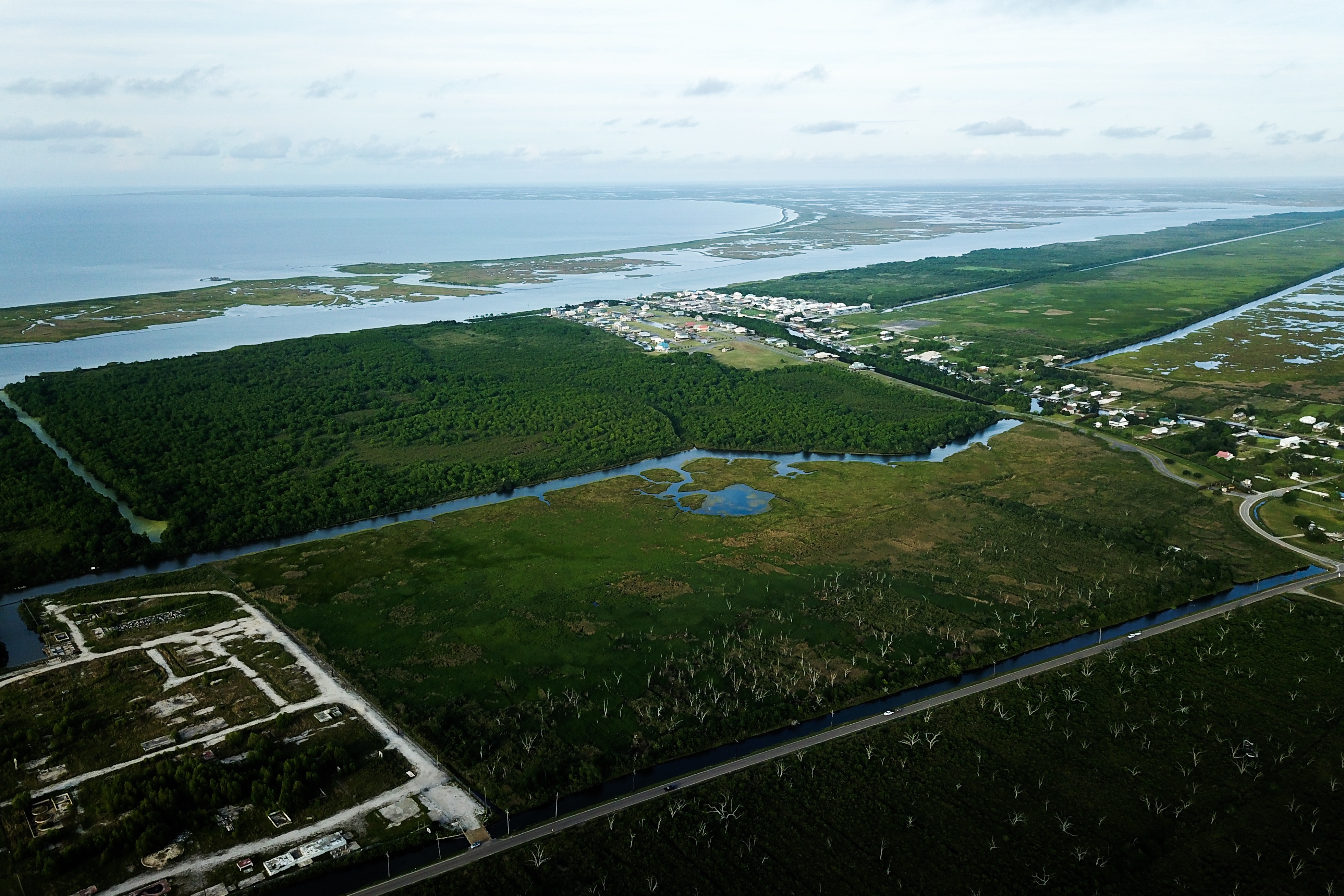 Shell Beach and Fort Proctor, looking east from Florrisant Hwy