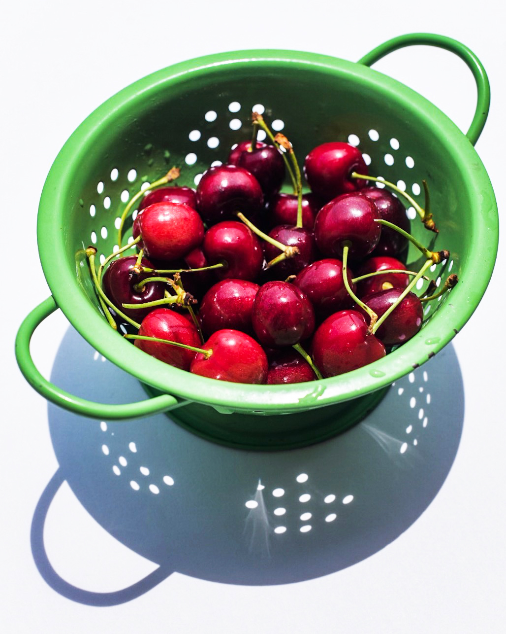 A basket of early summer cherries