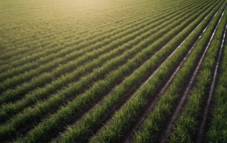 Sugar cane rows near Lavonia, Louisiana