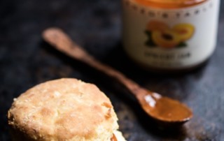 Fresh, flaky buttermilk biscuit with Enzo's Table apricot jam