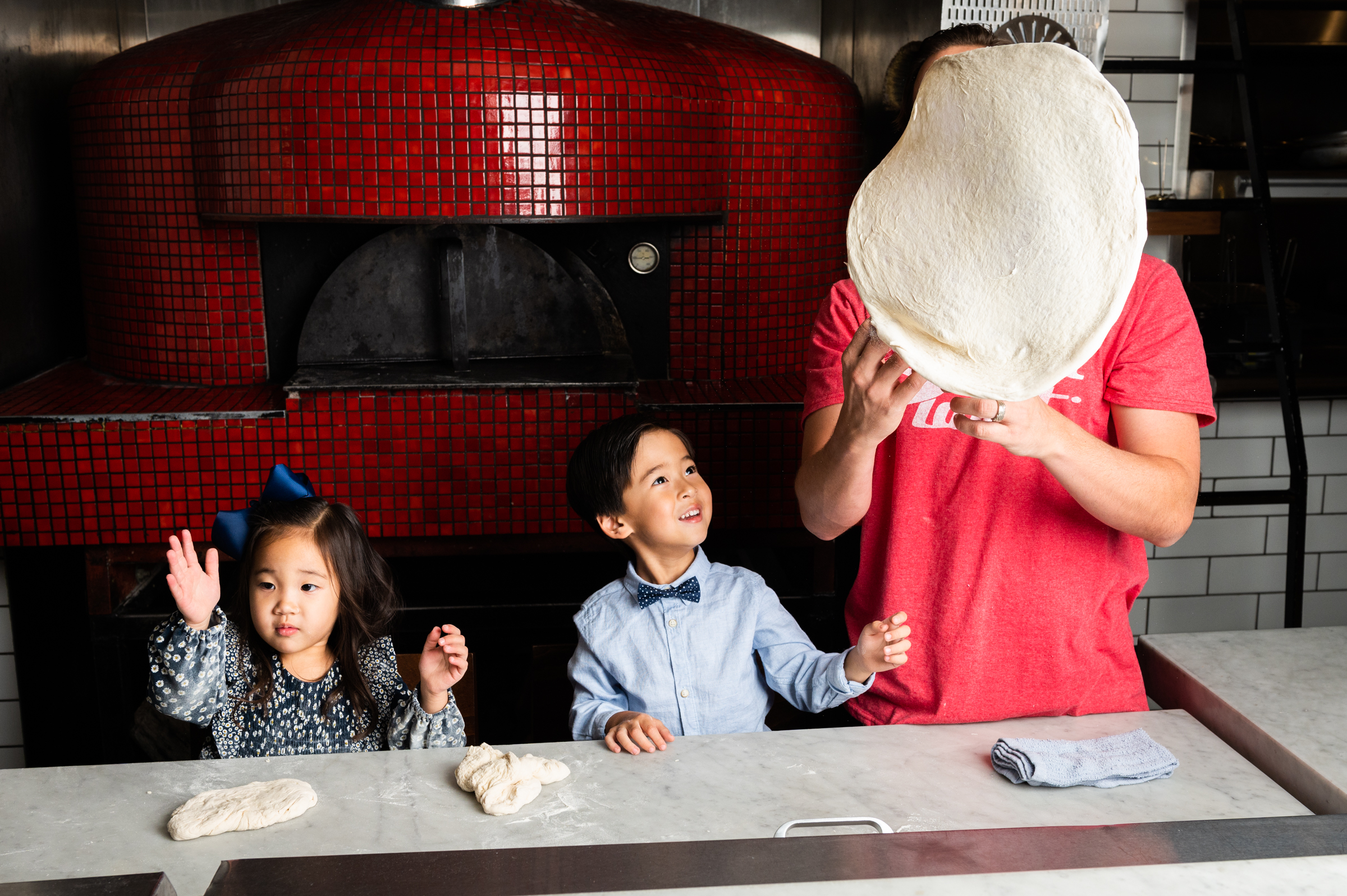 Making pizza with the Pardini family at Annex Kitchen