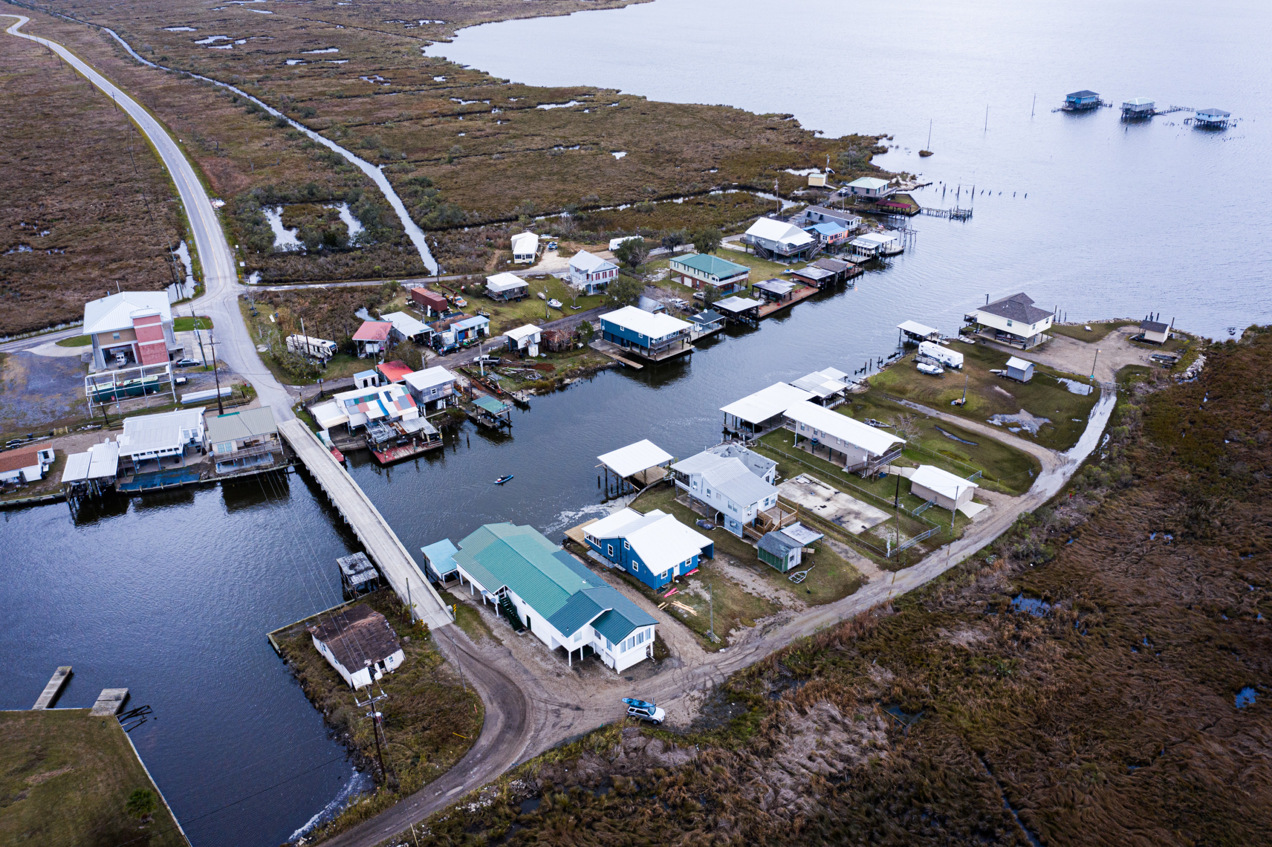 An unincorporated fishing town at Lake Hermitage, near Port Sulphur, Louisiana