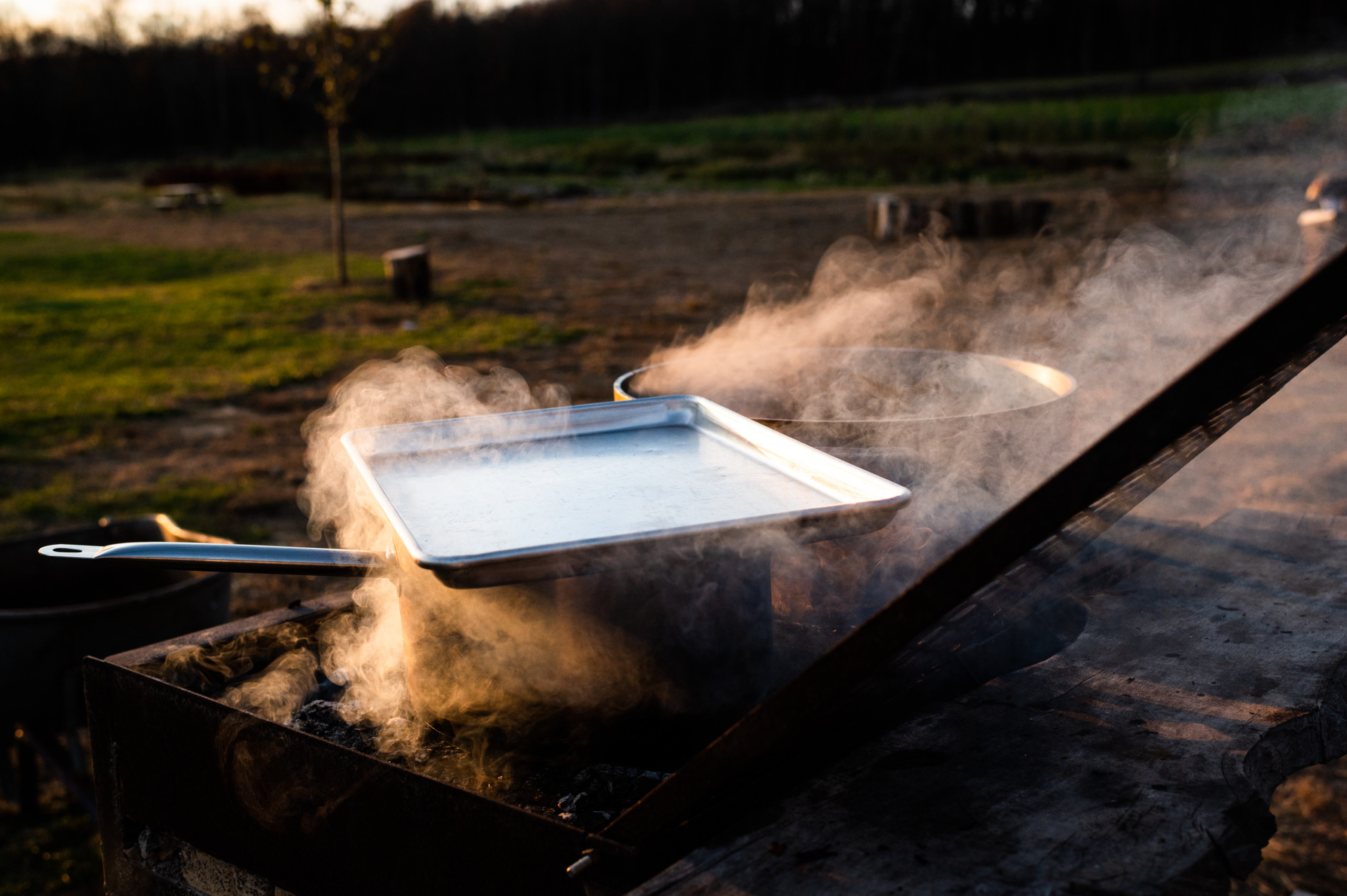 Steam from a simmering stew at SquirrelFest 2019