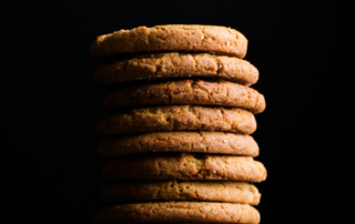 A stack of baked salted honey sugar cookies