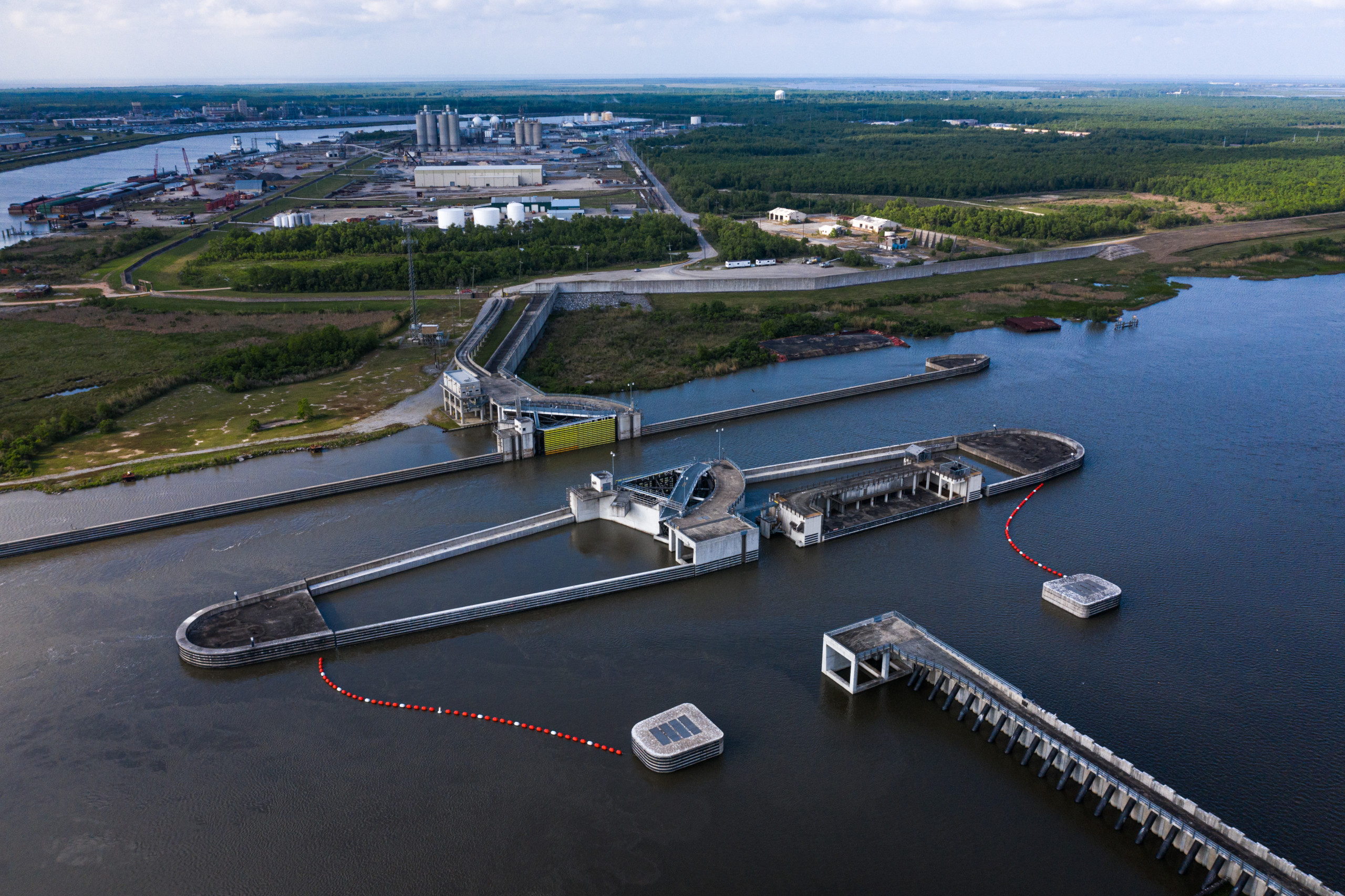 A concrete barge swing gate in the IHNC Lake Borgne Surge Barrier