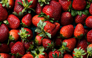 A flat of strawberries purchased from Landry-Poché Family Farms