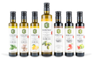 ENZO Olive Oil bottle lineup product photo