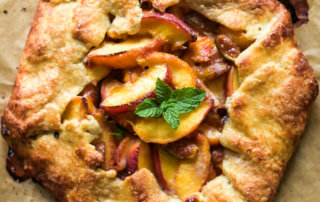 Summer galette with fresh peaches and figs