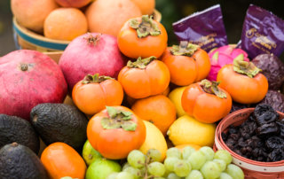 A display of California grown fruits, vegetables and nuts for California Grown's virtual Agri-Tour