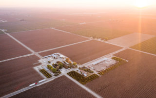 Aerial view of the Loquaci Ranch at sunset