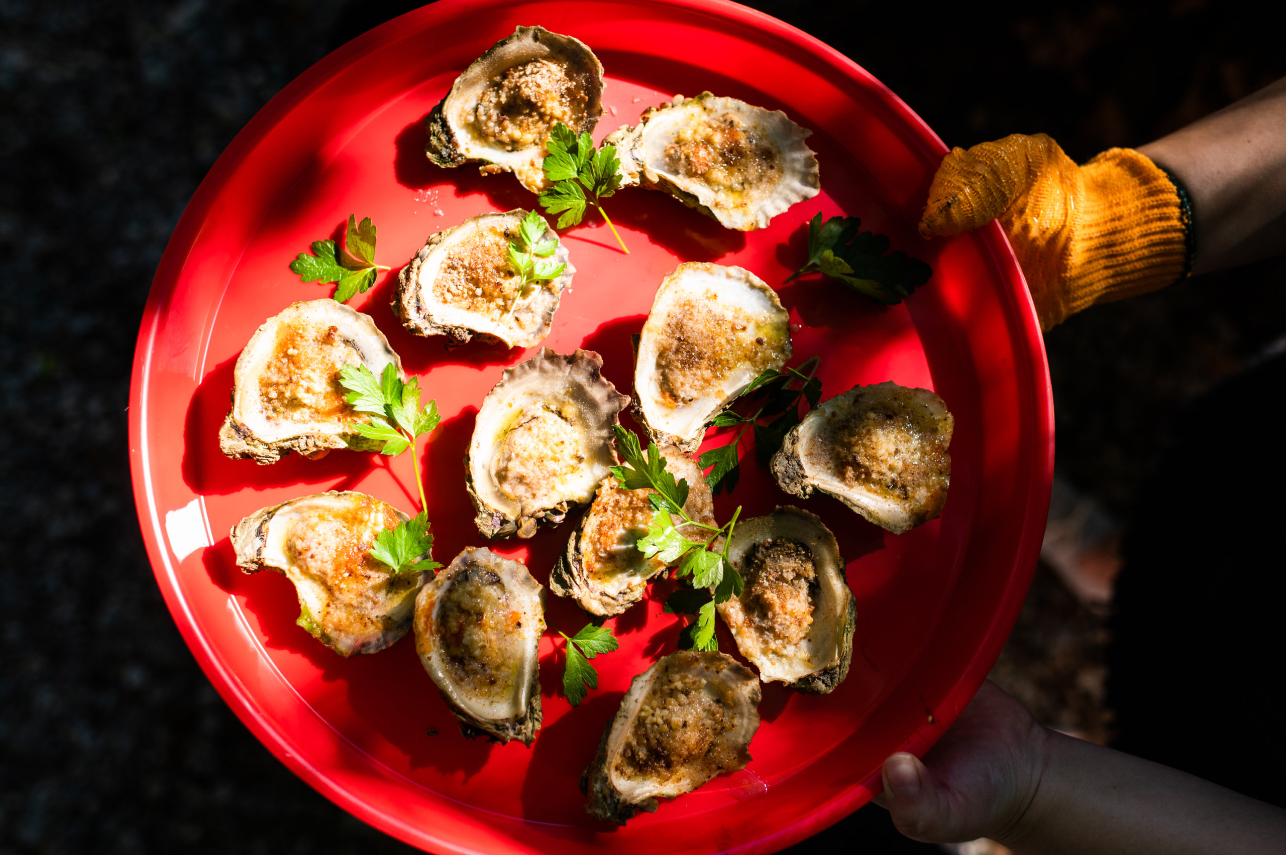 Smoked oysters Rockefeller