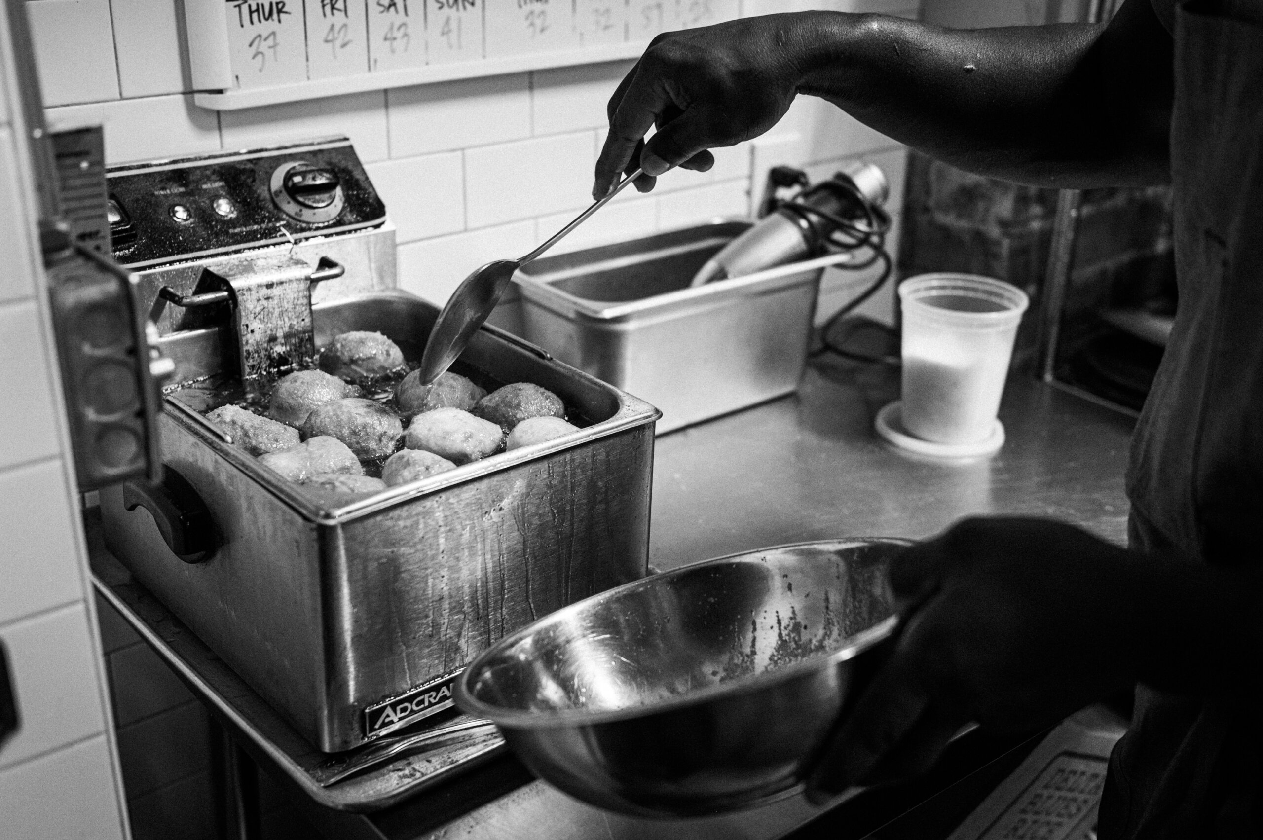 Beignets fried for an appetizer at Dakar