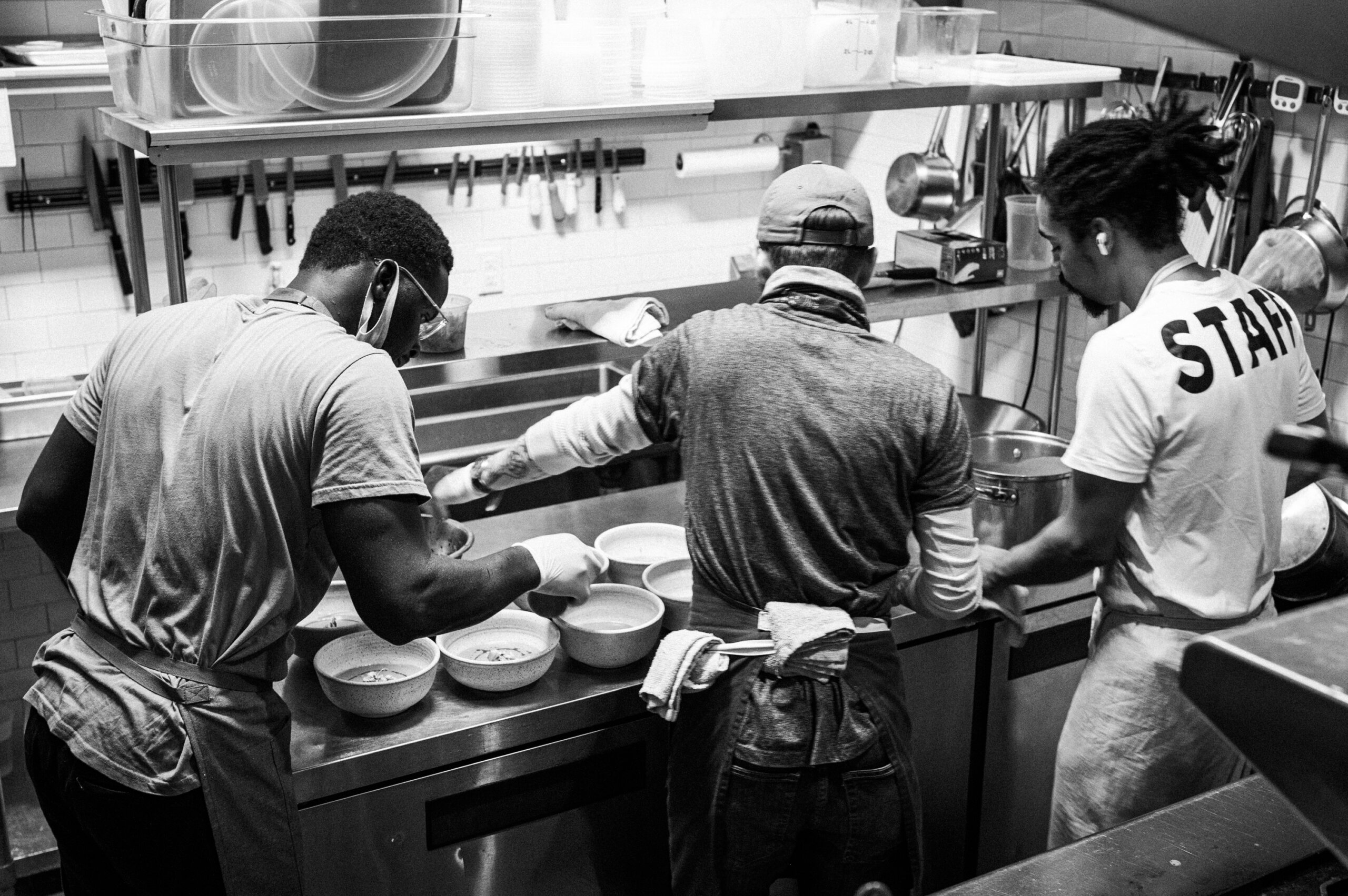 The Dakar culinary team at work inside the kitchen at Mosquito Supper Club