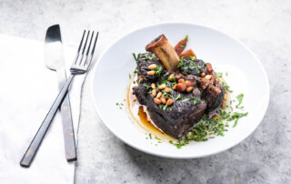 Braised beef short ribs with California prunes