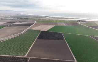 Aerial photo of crop fields along the Central California coast