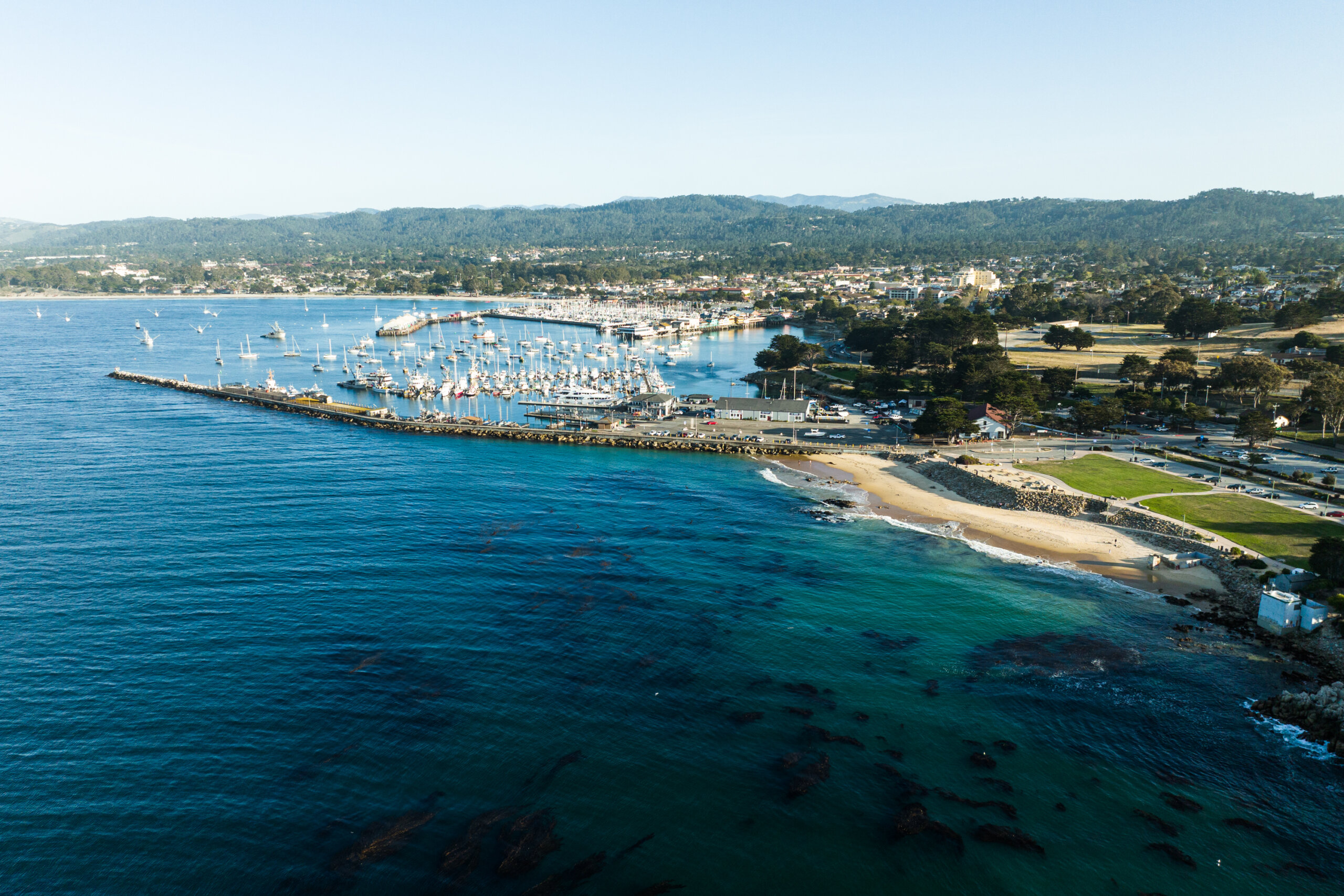 Aerial view of Monterey Bay, California