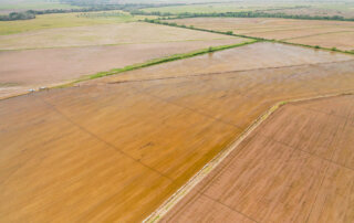 Aerial view of flooded rice fields in southern Texas