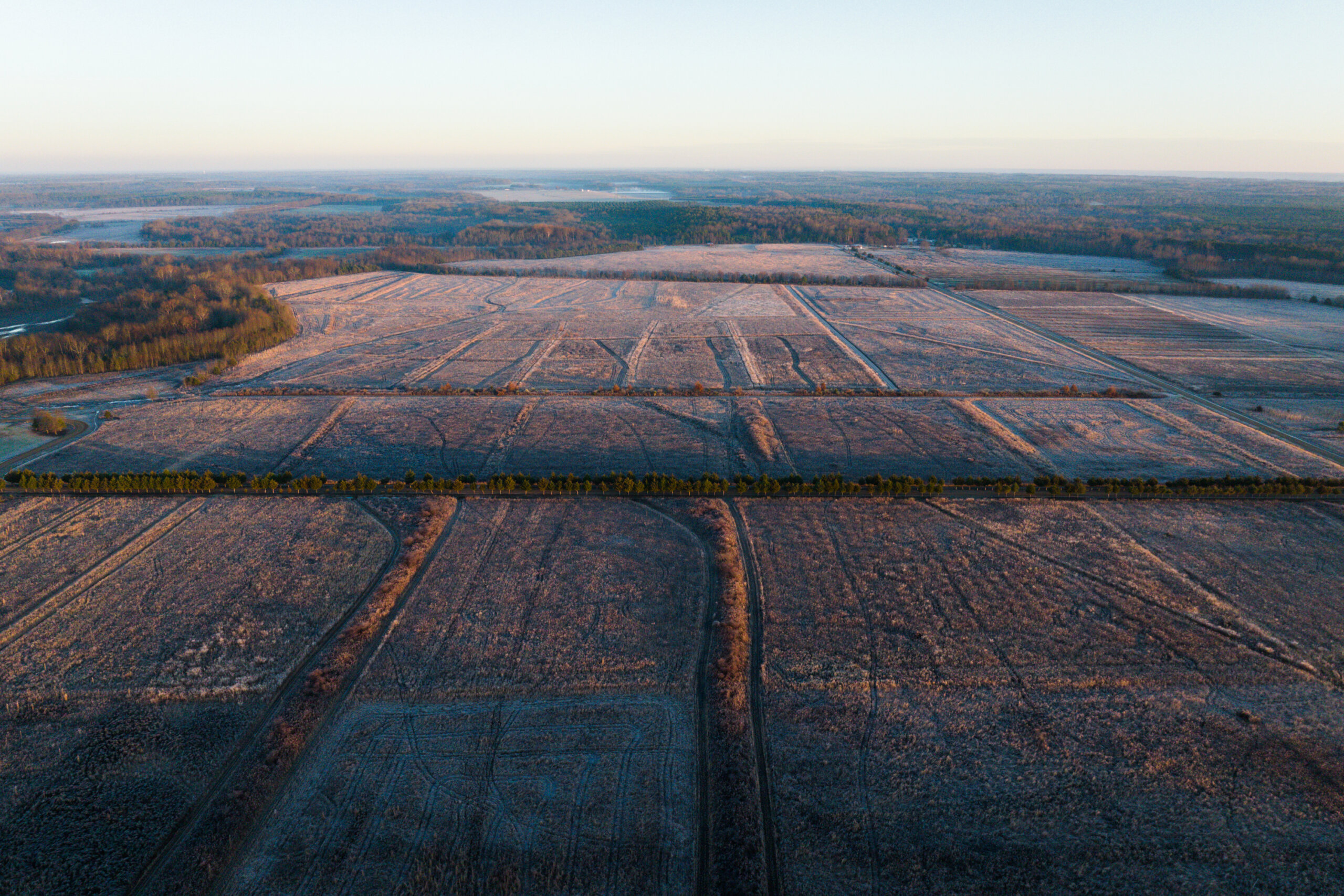 Dormant fields at Prairie Wildlife in West Point, Mississippi