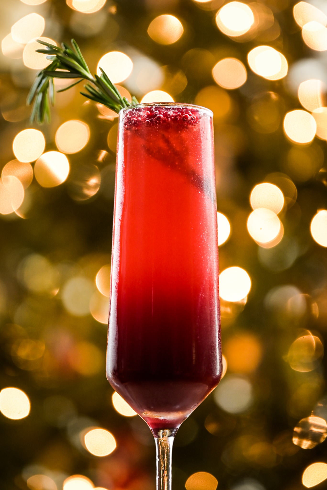 A holiday cocktail featuring California pomegranate juice and arils