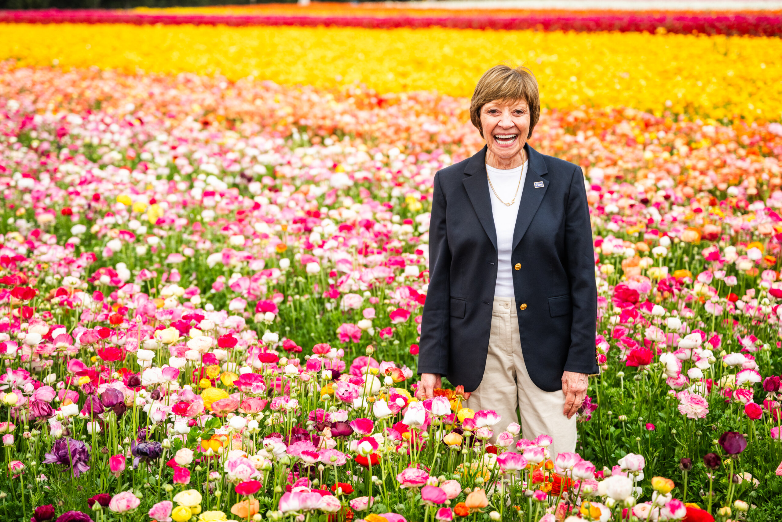 Secretary Karen Ross in The Flower Fields