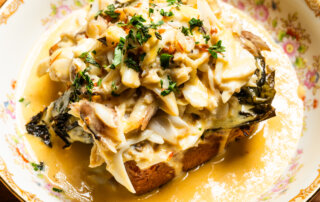 Creamy crabmeat over toast at Wild South in New Orleans